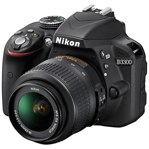 Nikon D3300 Digital SLR Camera with18-55mm Lens, HD 1080p, 24.2MP, Optical ViewFinder, 3" LCD Monitor, Black